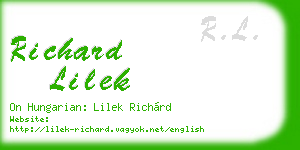 richard lilek business card